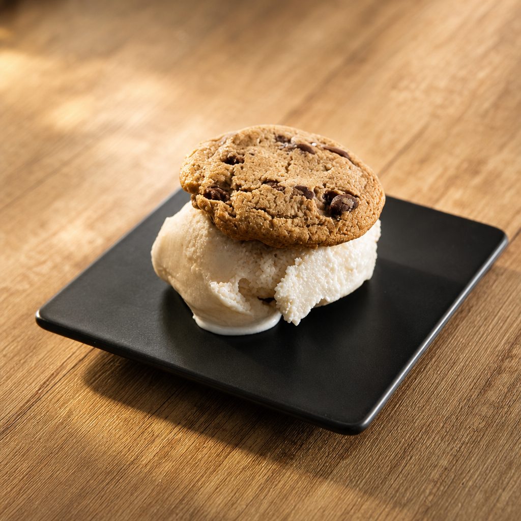 Chocolate Chip Cookie Ice Cream Sandwich.